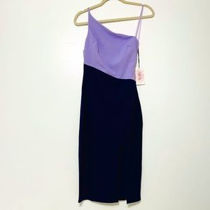 Crystal Sky Colorblock One Shoulder Bodcon Dress